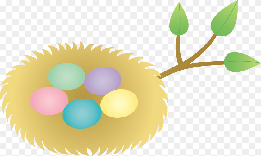 6409x3829 Easter Clipart Bird Egg Clipart, Plant, Leaf, Art, Graphics Sticker PNG