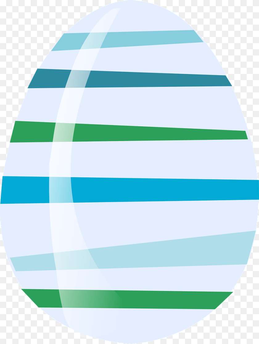 Easter Egg Blue Green Striped Stripes Circle, Food, Easter Egg, Clothing, Hardhat Sticker PNG