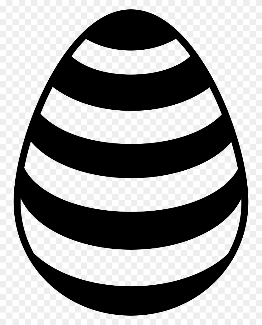 754x980 Easter Egg With Black And White Straight Stripes Easter Eggs Icon, Egg, Food HD PNG Download