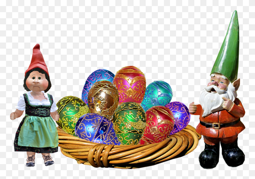 900x611 Easter Eggs Gnomes Celebration Easter, Person, Human, Sphere HD PNG Download