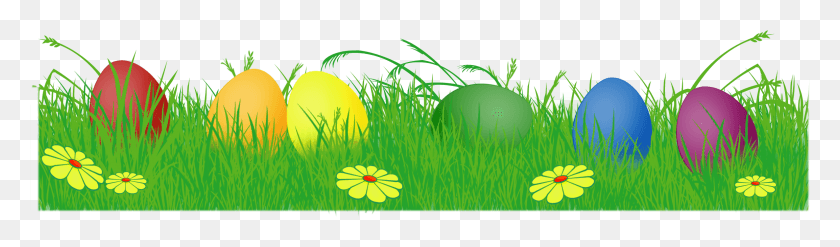 2307x555 Easter Eggs In Grass Easter Egg Banner, Plant, Green, Food HD PNG Download