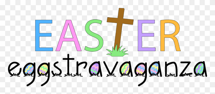 1019x400 Easter Eggstravaganza, Text, Cross, Symbol HD PNG Download