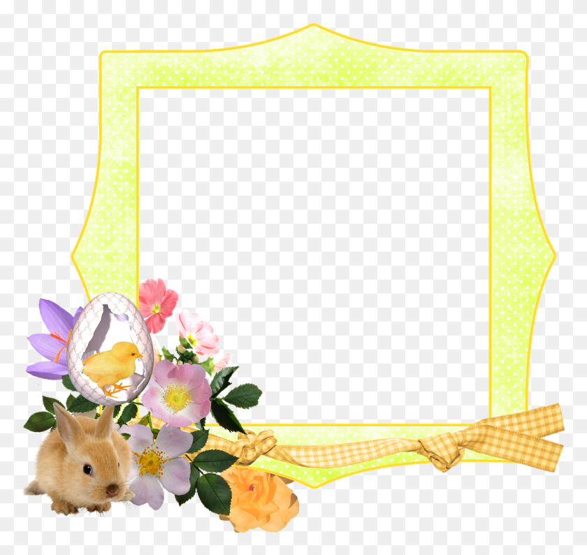 1088x1025 Easter Spring Frame Cluster Image Artificial Flower, Plant, Blossom, Flower Arrangement HD PNG Download