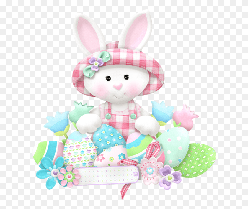 626x649 Png Пасхальный Белый Кролик, Кукла, Игрушка, Торт Ко Дню Рождения Hd Png Скачать