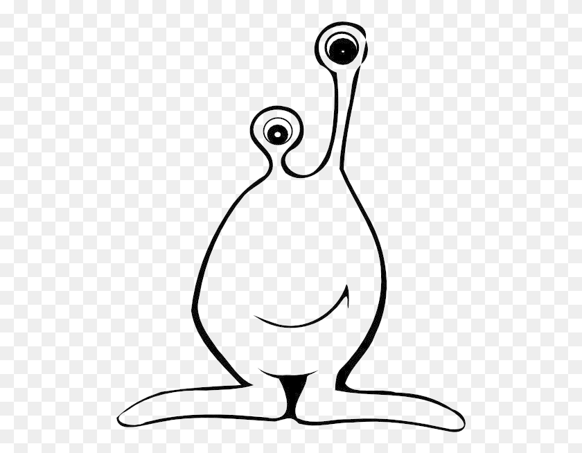 505x594 Easy Book Black And White Clipart Drawing Alien Bird Outline Of An Alien, Animal, Photography HD PNG Download