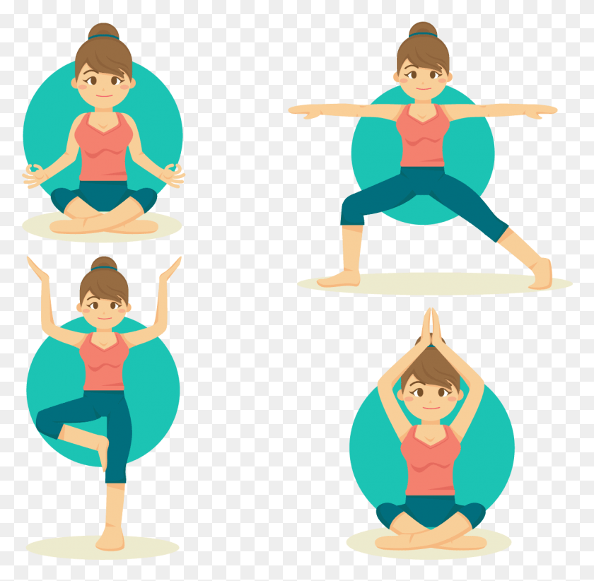 1194x1167 Easy Cartoon Yoga, Person, Human, Sitting HD PNG Download