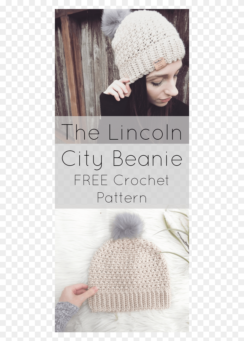 463x1112 Easy Diy Free Crochet Pattern Using The Mini Bean Stitch Beanie, Person, Human, Face HD PNG Download