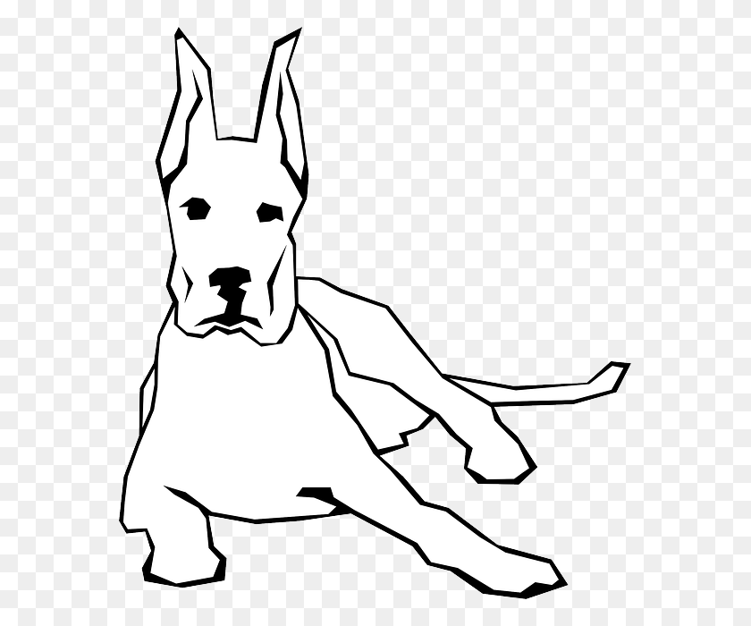 573x640 Easy Drawings Of Great Danes, Bulldog, Dog, Pet HD PNG Download