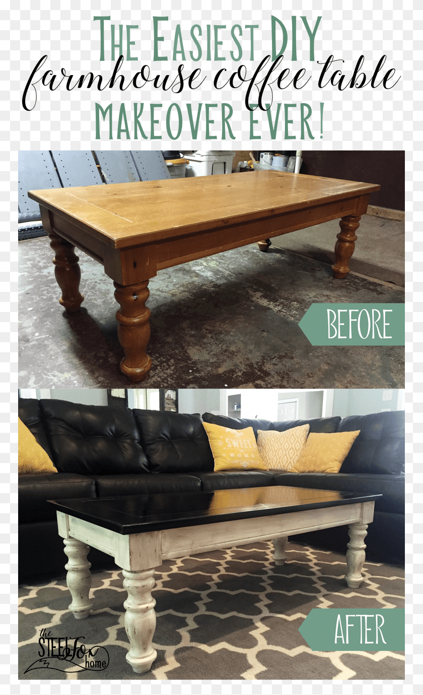 768x1321 Easy Inexpensive Farmhouse Diy Coffee Table Redo Paint Coffee Table, Furniture, Coffee Table, Couch HD PNG Download