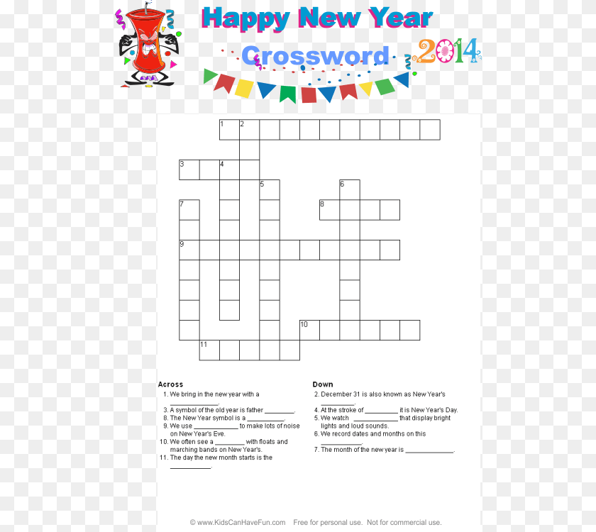 Easy New Year Word Search, Game, Crossword Puzzle PNG