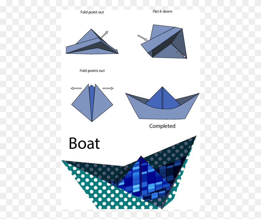 450x644 Easy Origami Boat Step By Step, Paper, Triangle HD PNG Download