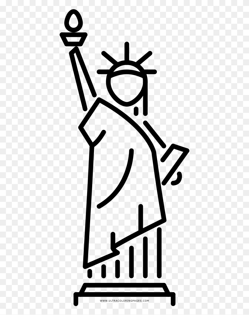 439x1001 Easy Statue Of Liberty Clipart, Gray, World Of Warcraft HD PNG Download