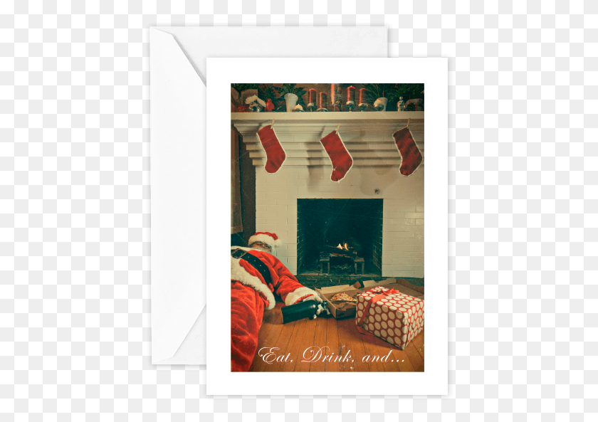 434x533 Eat Drink And Santa Claus, Person, Human, Fireplace HD PNG Download