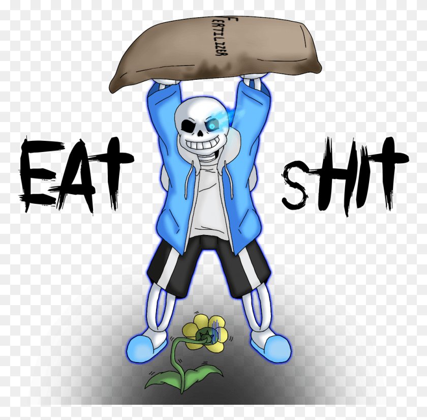 994x977 Eat Shit Flowey Undertale Shit Art, Clothing, Apparel, Toy HD PNG Download