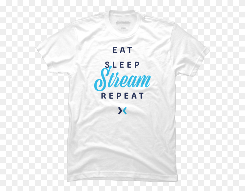 602x597 Eat Sleep Stream Repeat T Shirt Georg Speyer Haus, Clothing, Apparel, T-shirt HD PNG Download