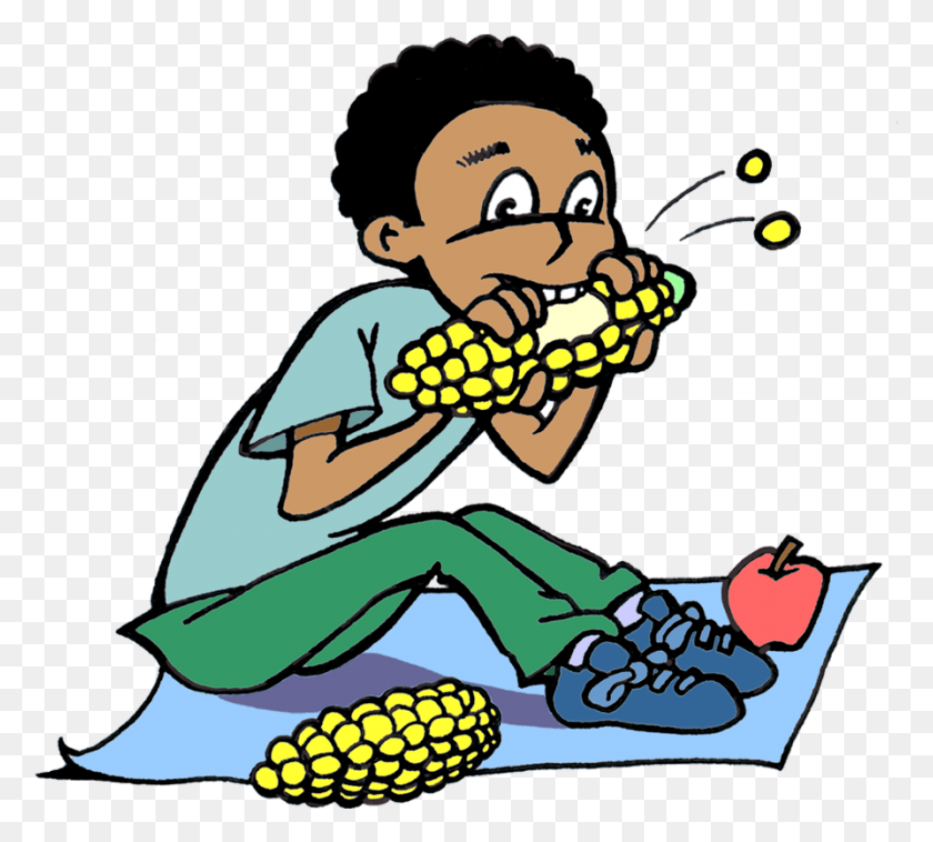 894x801 Eating Clipart Boy, Plant, Corn, Vegetable HD PNG Download