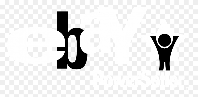 2191x987 Логотип Ebay Power Sellers Черно-Белый, Текст, Слово, Алфавит Hd Png Скачать