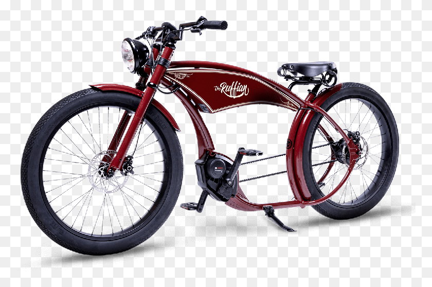 776x498 Descargar Png Ebike The Ruffian Bicicleta Roja, Rueda, Máquina, Vehículo Hd Png