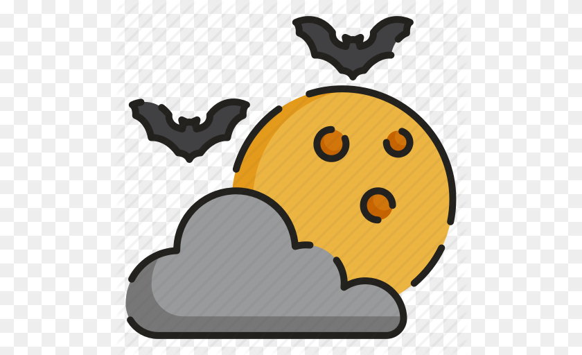 Eclipse Fantasy Fullmoon Halloween Horror Lunar Moon Icon, Food, Sweets Sticker PNG