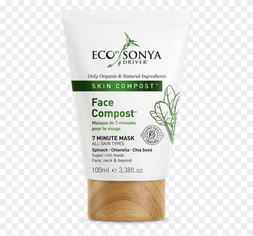 437x722 Descargar Png Eco By Sonya Face Compost 7 Minute Mask Cadena De Alimentos Orgánicos, Botella, Protector Solar, Cosméticos Hd Png