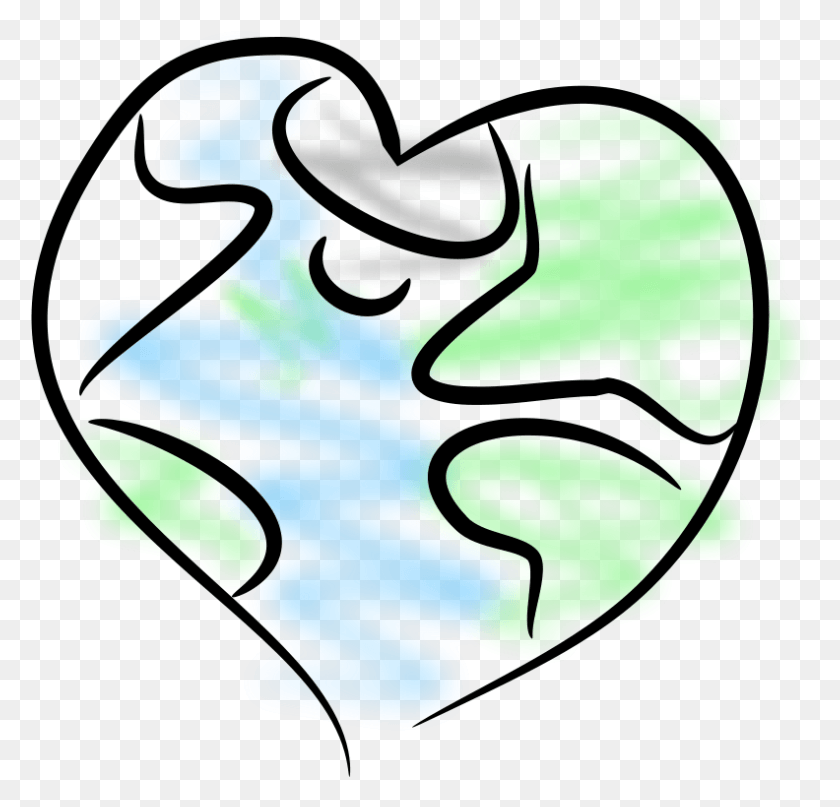 792x759 Eco Green Graphics Geography Heart, Doodle HD PNG Download