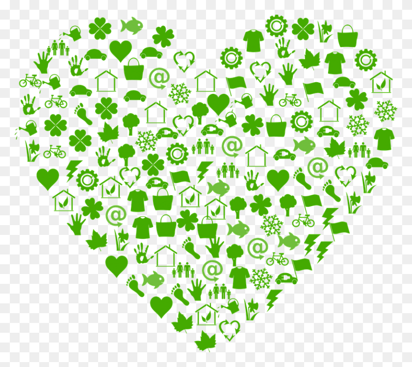 813x720 Ecology Ecological Heart Green Nature Organic Eco Heart, Rug, Pattern HD PNG Download