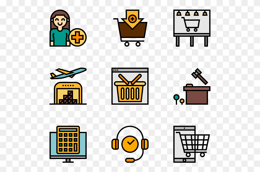 521x497 Ecommerce Daily Routine Icons, Pac Man, Text HD PNG Download