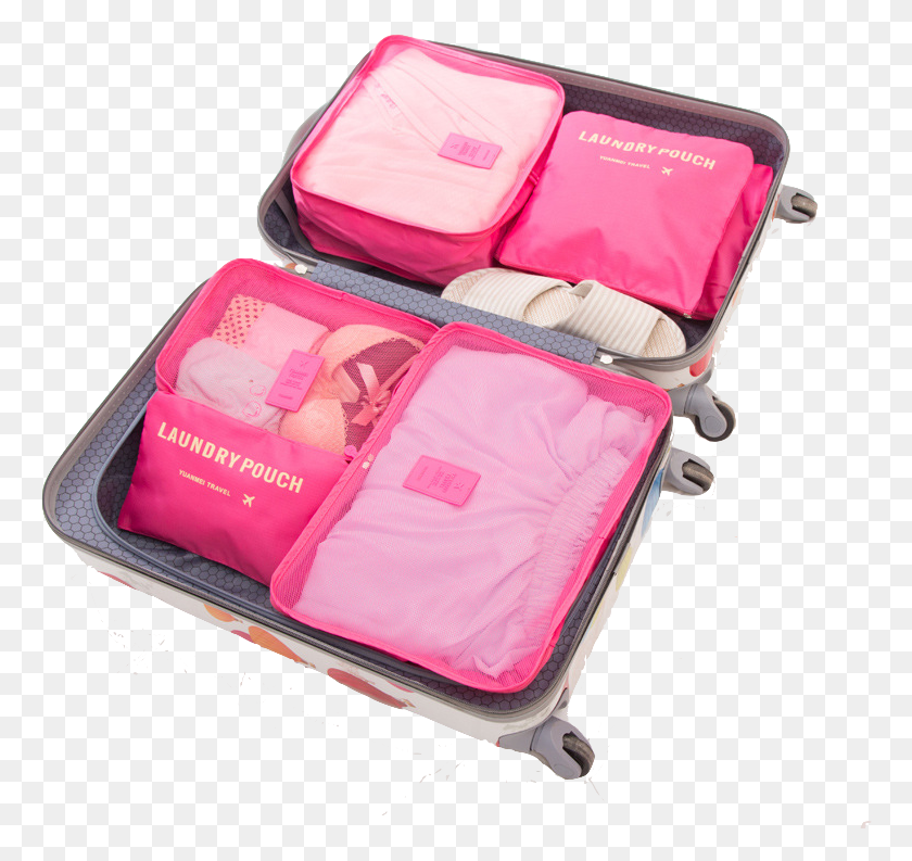 766x733 Ecommon Store Rose Red 6 Pieces Travel Divider Amp Organiser Zippered Packing Cubes, First Aid, Furniture, Luggage HD PNG Download