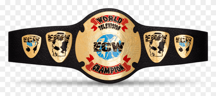 1153x466 Ecw Television Championship, Label, Text, Buckle HD PNG Download