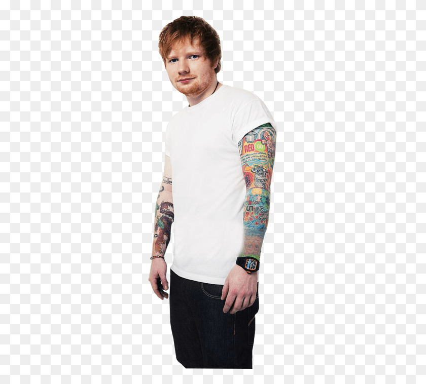 257x698 Descargar Png / Ed Sheeran Y La Imagen Del Tatuaje Ed Sheeran Hombro Tatuaje, Piel, Manga, Ropa Hd Png
