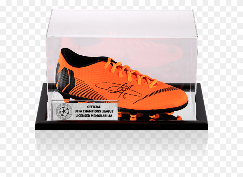 601x554 Eden Hazard Oficial De La Liga De Campeones De La Uefa Firmado Total Nike Mercurial Vapor Naranja, Ropa, Vestimenta, Zapato Hd Png