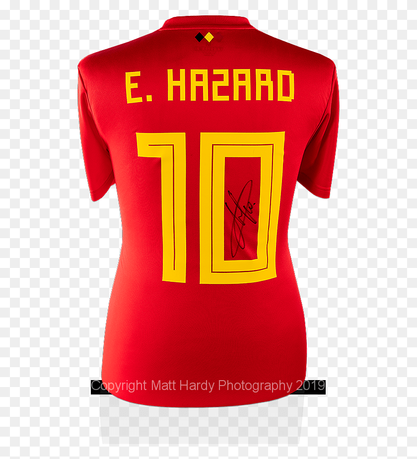 529x865 Eden Hazard Signed Belgium Shirt Matt Hardy Photography Eden Hazard Jersey, Clothing, Apparel, T-shirt HD PNG Download