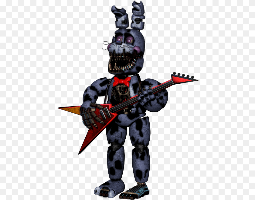 Edit Nightmare Rockstar Bonnie, Guitar, Musical Instrument, Adult, Male Sticker PNG