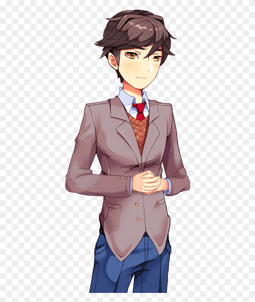 413x936 Edited Mediayou Know My Boy Mc Had To Do It To Em Doki Doki Literature Club And Mc, Clothing, Apparel, Suit HD PNG Download