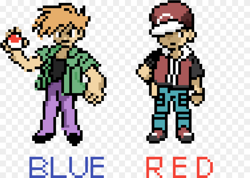 1129x805 Editing Pokemon Origins Trainers Red And Blue Free Online Pokemon Trainer Blue Pixel Art, Person Clipart PNG