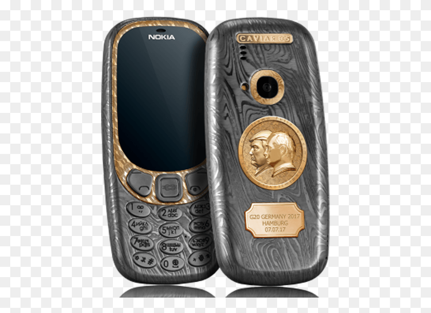 447x550 Edition Of The Nokia 3310 Embossed With The Profiles Nokia 3310 Gold Edition Price, Mobile Phone, Phone, Electronics HD PNG Download