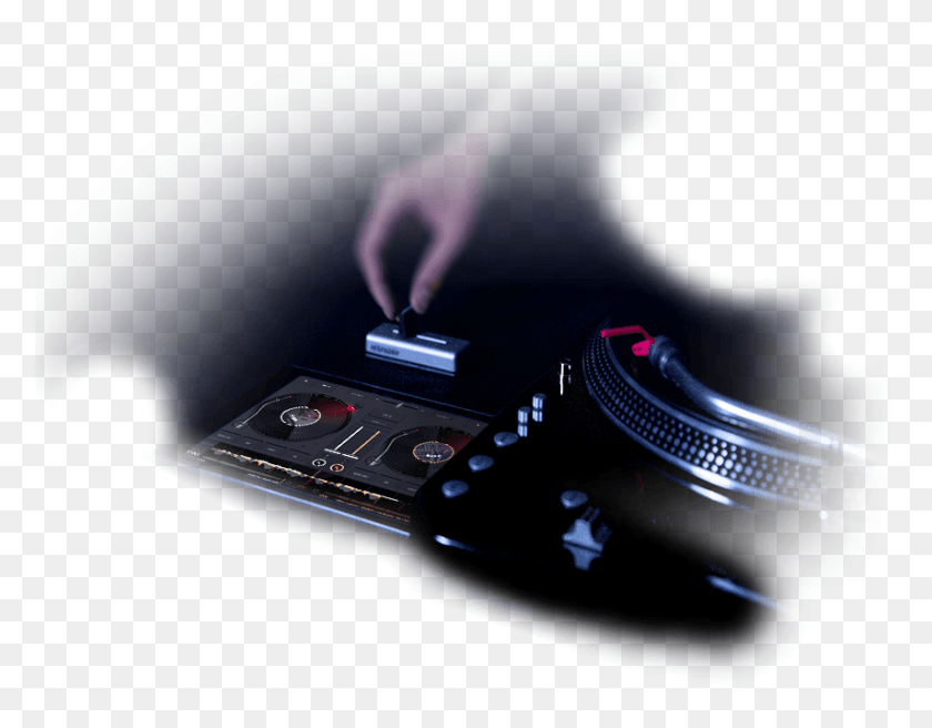 855x654 Edjing With Turntables Edjing With Turntables Dj Turntables No Background Transparent, Electronics, Person, Human HD PNG Download