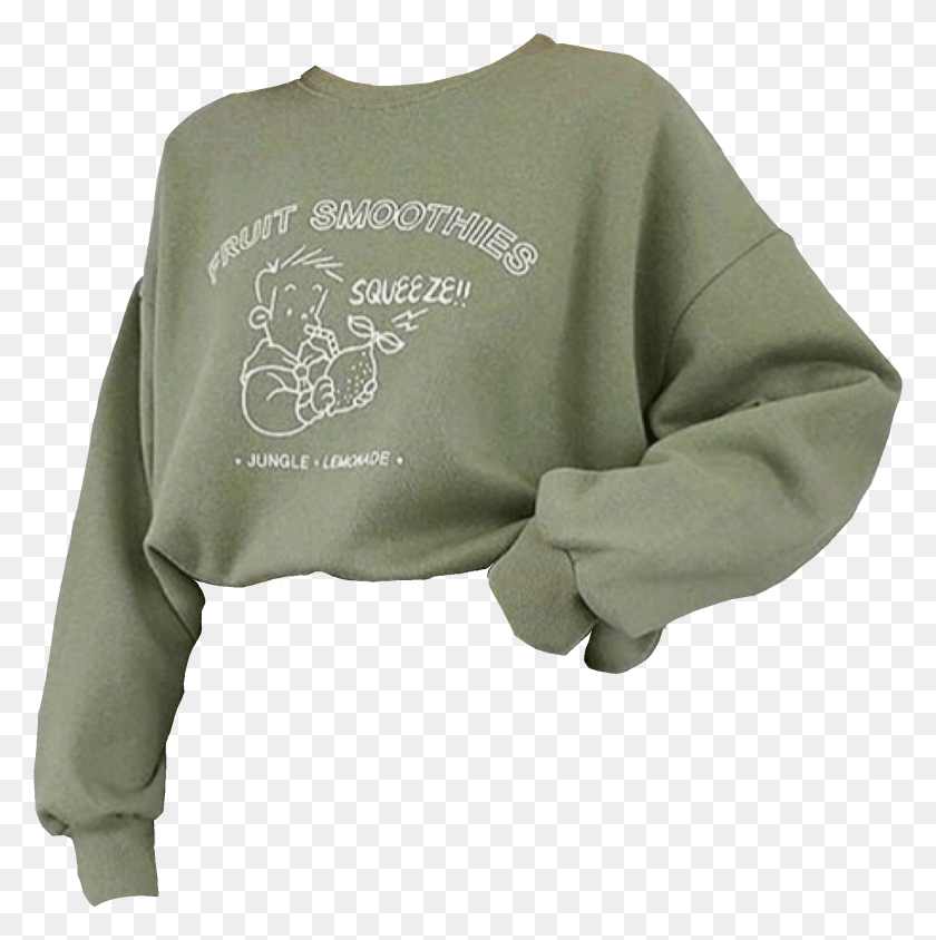 1917x1929 Edpng They Make Moodboards Green Sweater Green Niche Meme Pngs, Clothing, Apparel, Sweatshirt HD PNG Download