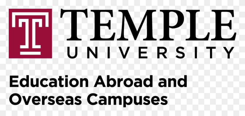 849x369 Education Abroad Logo Temple University, Text, Word, Label HD PNG Download