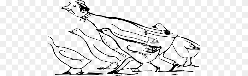 512x259 Edward Lear Drawing Man Walking Like A Goose, Animal Transparent PNG