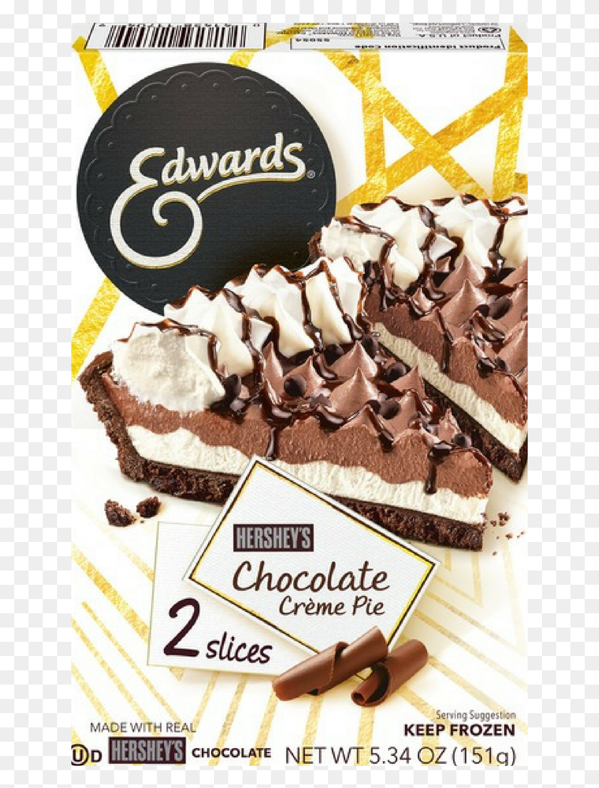 643x1045 Edwards Chocolate Creme Pie 2 Slices Edward Pie, Dessert, Food, Cream HD PNG Download
