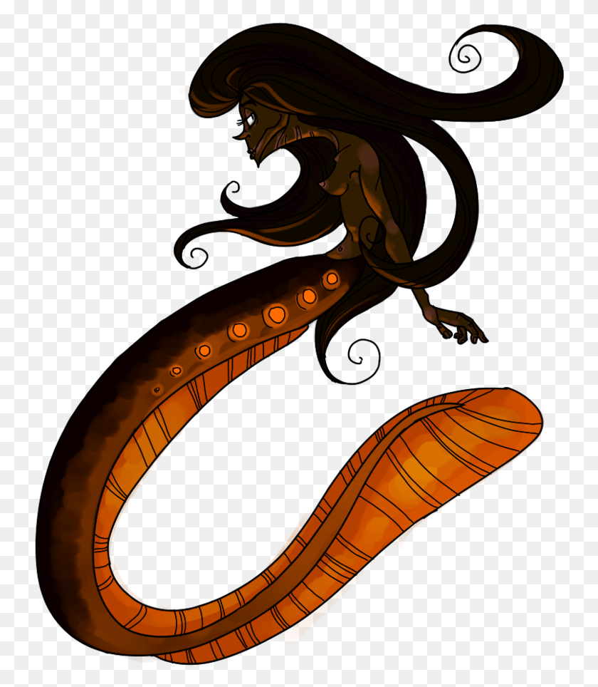 744x904 Eel Mermaid By Oonacorn Illustration, Dragon HD PNG Download