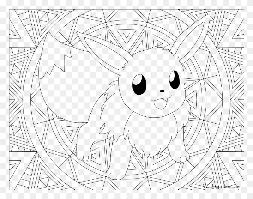 3044x2343 Eevee Pokemon Coloring Pages, Gray, World Of Warcraft HD PNG Download