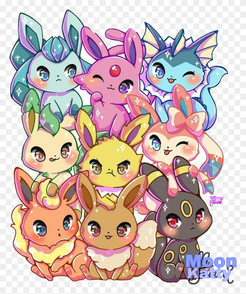 1024x1238 Descargar Png Eeveelutions Cute Kawaii Adorable Stack Veporeon Kawaii Cute Pokemon Drawings, Graphics, Pattern Hd Png