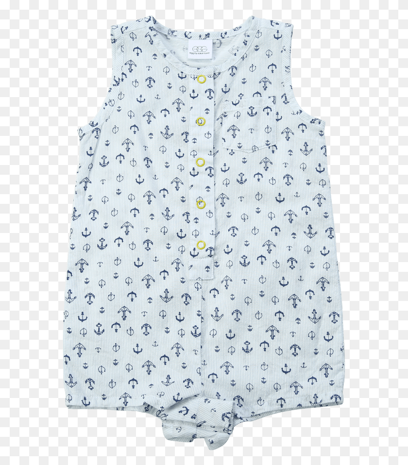 583x898 Egg Baby Tanner Anchor Print Romper Girls Clothing Pattern, Apparel, Rug, Blouse HD PNG Download