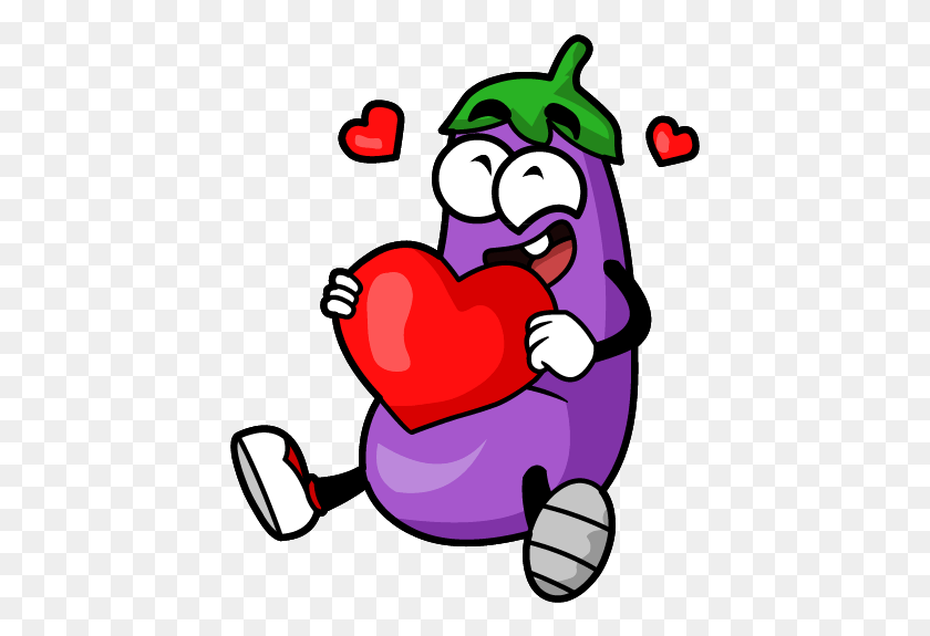 425x515 Eggplant Stickers, Graphics, Juggling HD PNG Download