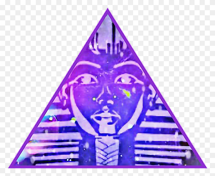 1024x829 Egypt Pharaoh Pyramid Outerspace Cosmic Mystic Picsart Tappeto A Scacchi Bianco E Nero, Triangle, Arrowhead HD PNG Download