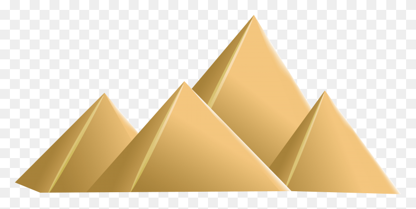 7941x3700 Egyptian Pyramids Clip Art Egyptian Pyramid Clipart, Triangle, Building, Architecture HD PNG Download