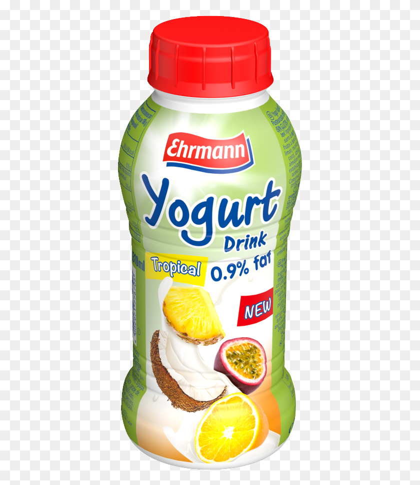 370x909 Descargar Png Ehrmann Bebida De Yogur Tropical Ehrmann, Planta, Postre, Alimentos Hd Png