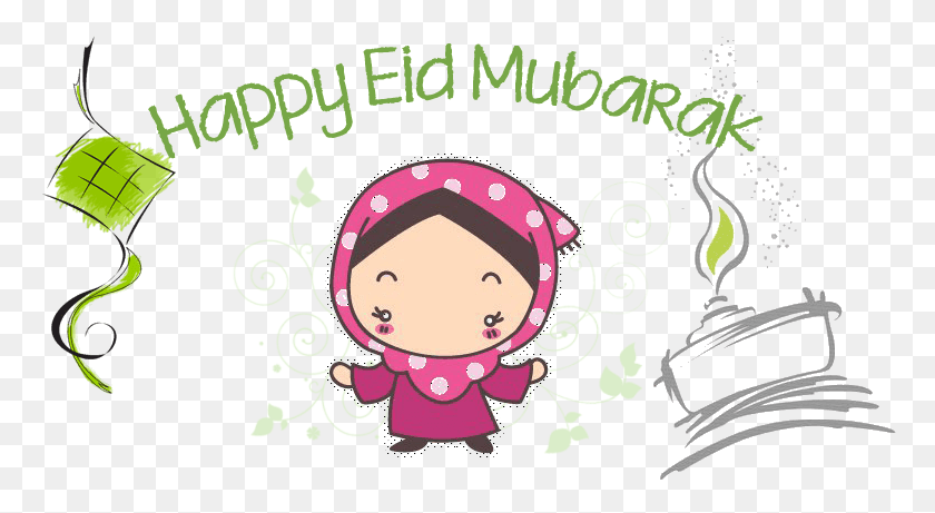 770x401 Eid Mubarak Greetings Happy Eid Mubarak Cute, Clothing, Apparel, Bonnet HD PNG Download